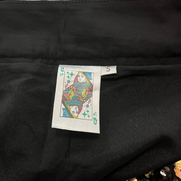 MSRP 288 QUEEN OF SPARKLES BLACK SEQUIN CHECKERED PANTS WOMENS SMALL RAINBOW - Picture 6 of 6